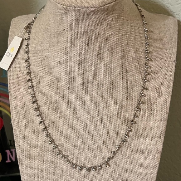 NWT Kendra Scott Silver Beaded Jenna Choker Necklace #KSNK - Picture 2 of 8
